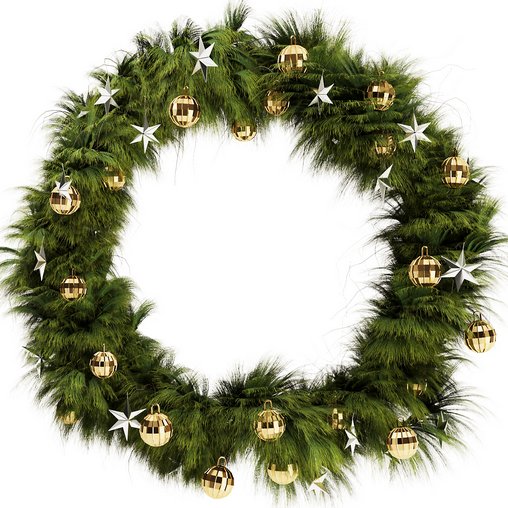 Christmas Wreath Set1 3d model Download Maxve