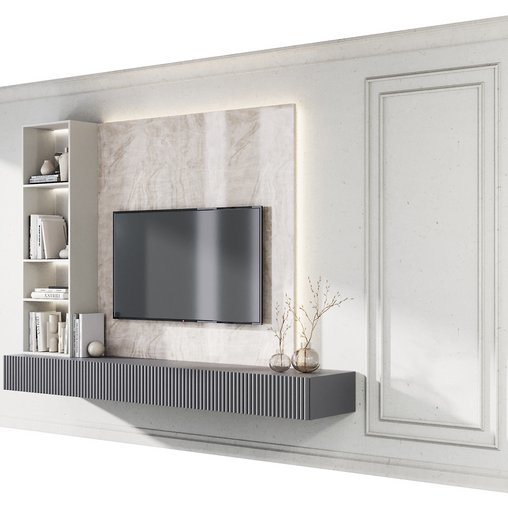 TV wall decor set9 3d model Download Maxve