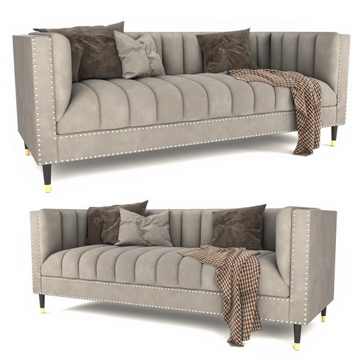 Nicole Miller velvet sofa 3d model Download Maxve