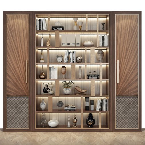 Cabinet with shelves set 317 3d model Download Maxve