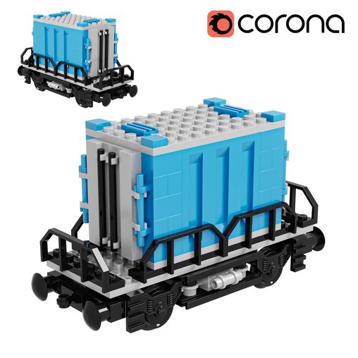 Train Lego Container 3d model Download Maxve