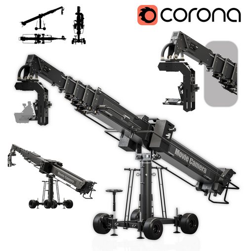 Movie crane camera black 3d model Download Maxve
