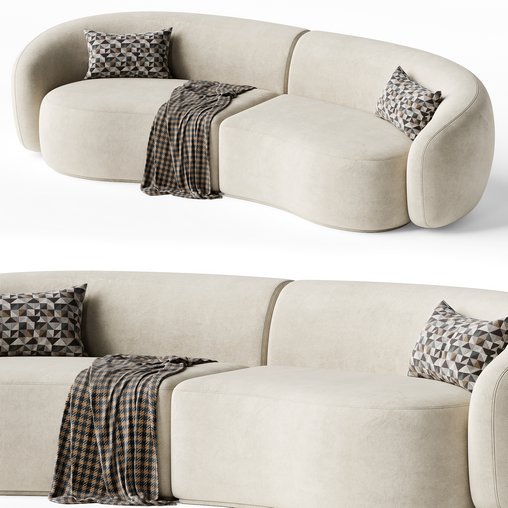 Family Curved Sofa Kassavello 3d model Download Maxve