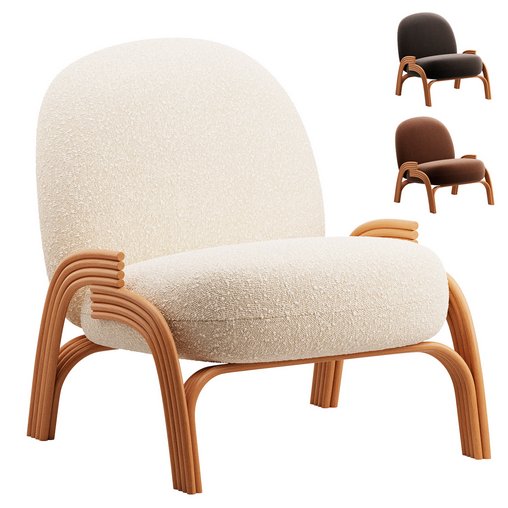 Small yarn armchair Balzac Paris 3d model Download Maxve
