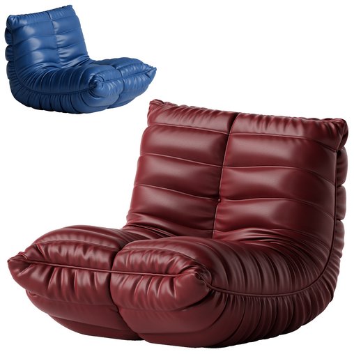 Microfiber Leather Standard Bean Bag Chair and Lounger 3d model Download Maxve