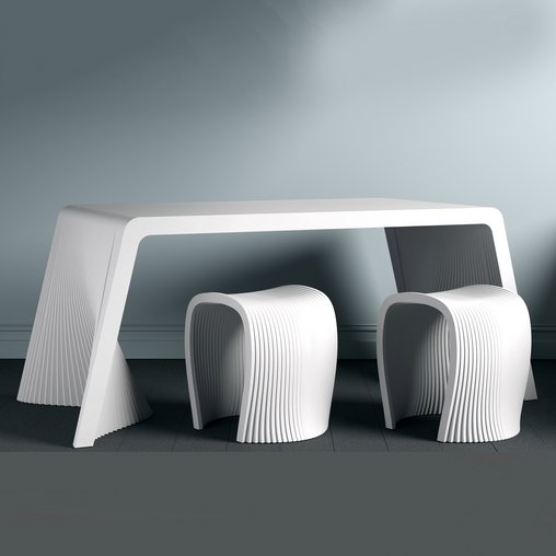 parametric dining table 02 3d model Download Maxve