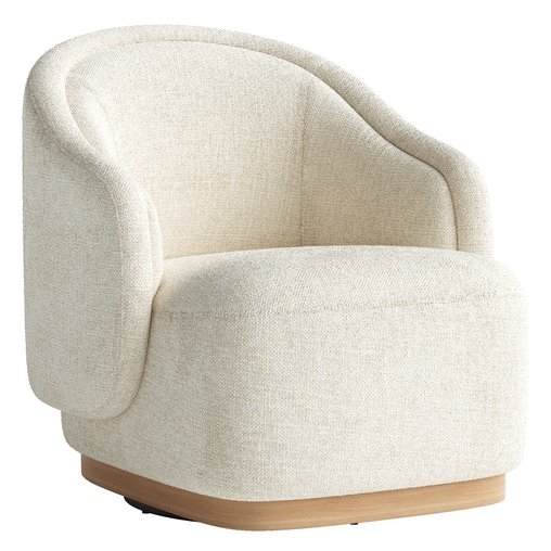 Martine Swivel Chair-Omari Natural 3d model Download Maxve