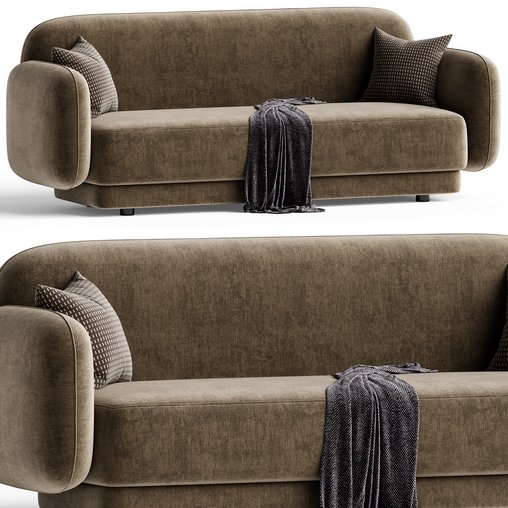 Kandor Textured Velvet Sofa 3d model Download Maxve