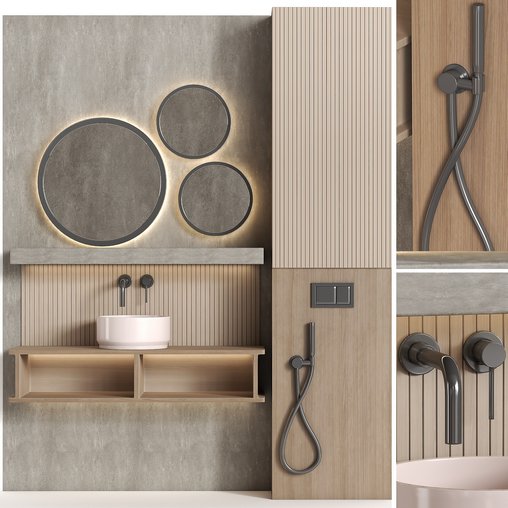 Bathroom furniture 004 in a modern minimalist style 3d model Download Maxve