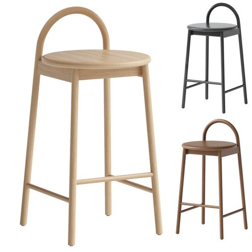 Half bar stool Circle 3d model Download Maxve