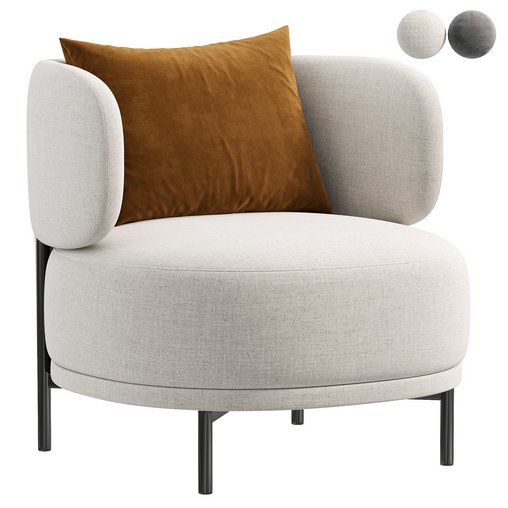 Akiko lounge armchair 3d model Download Maxve