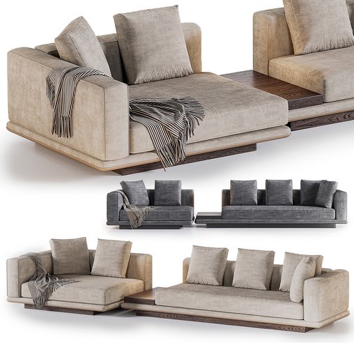 Horizonte sofa by Minotti 3d model Download Maxve