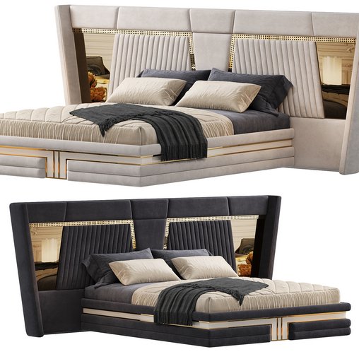 Hermes Modern Bed 3d model Download Maxve