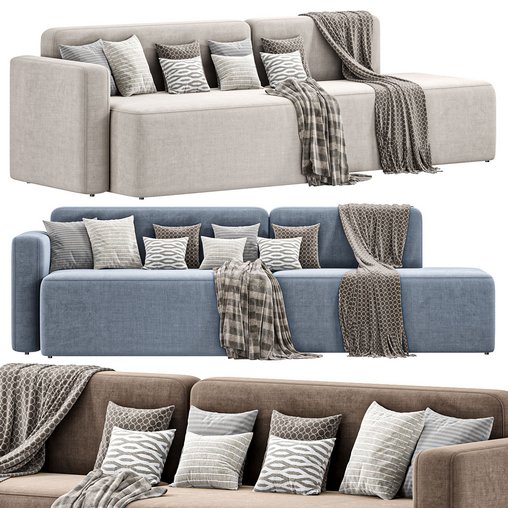 Rope Sofa Chaise Lounge Left by Normann Copenhagen 3d model Download Maxve