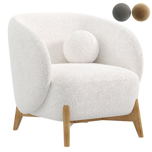 Cozy White Armchair by divan 3d model Download Maxve