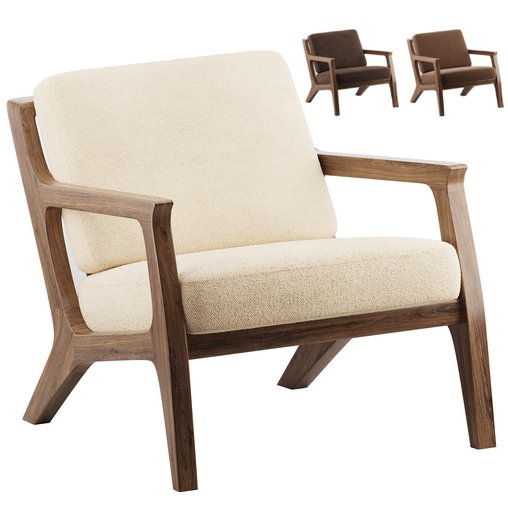 Mila Chair Mid century Modern Lounge Chair 3d model Download Maxve