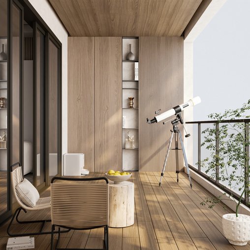 Modern balcony 3d model Download Maxve