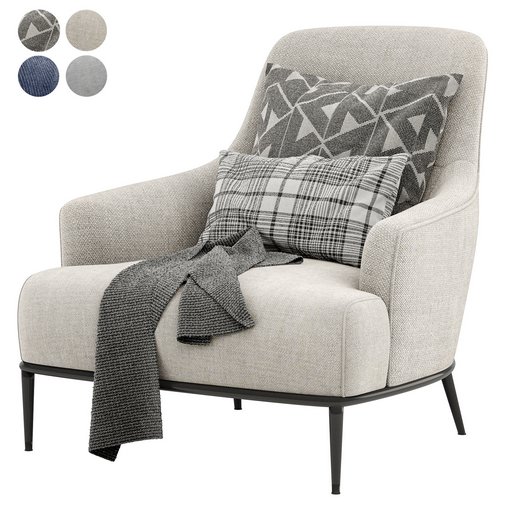 ESME Fabric armchair By Borzalino 3d model Download Maxve