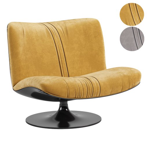 BAXTER MARILYN Swivel leather armchair 3d model Download Maxve