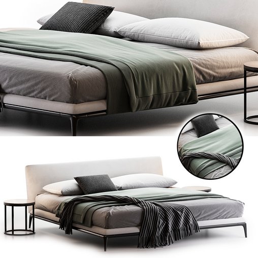 Atoll Bed by B&B Italia 3d model Download Maxve