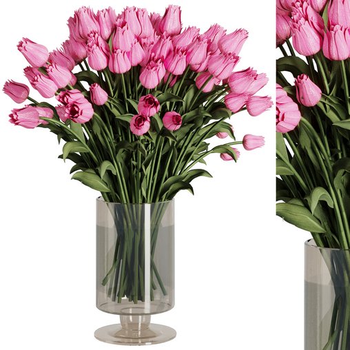 Tulip Flower Bouquet31 3d model Download Maxve