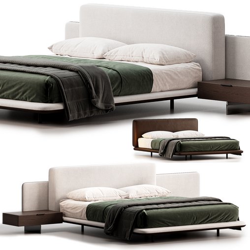 Horizonte bed by Minotti 3d model Download Maxve