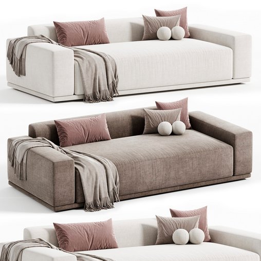 Faible Grey Performance Velvet Sofa 3d model Download Maxve