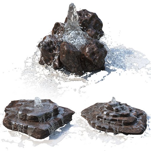 3 Rock fountain 3d model Download Maxve