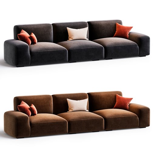 Grey modern sofa 3d model Download Maxve