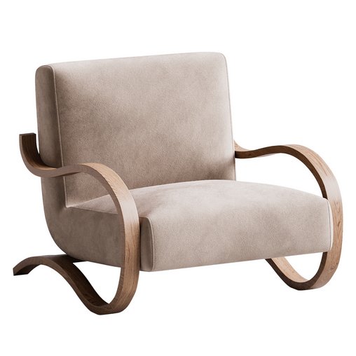 Herbin Leather Lounge Chair 3d model Download Maxve