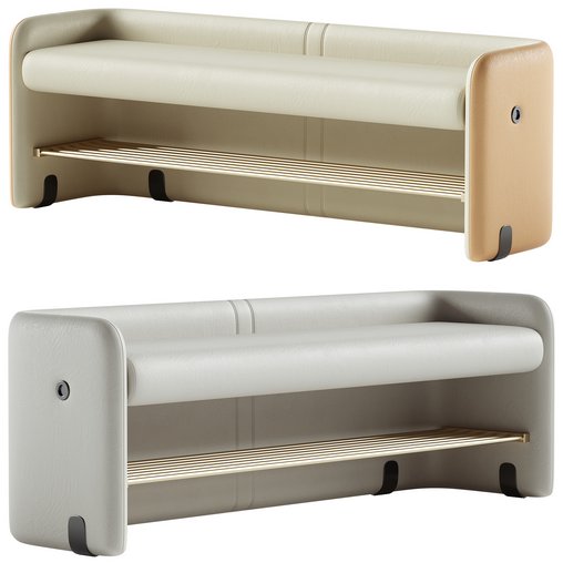 Upholstered Modern Entryway Short Bench 3d model Download Maxve