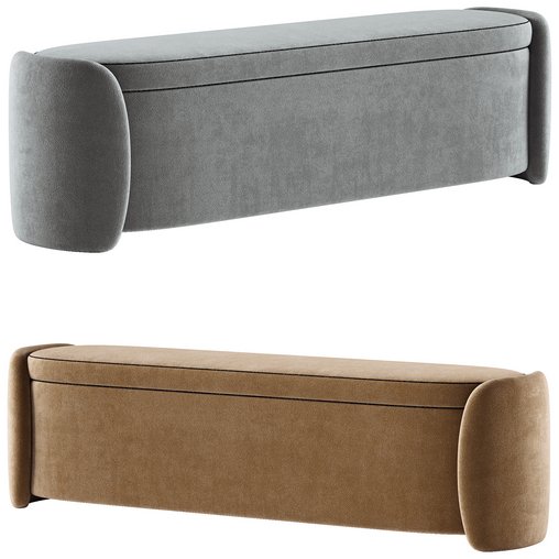Upholstered Modern Bedroom Bench 3d model Download Maxve