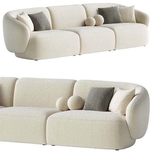 Auburn Performance Fabric Extended Sofa 3d model Download Maxve
