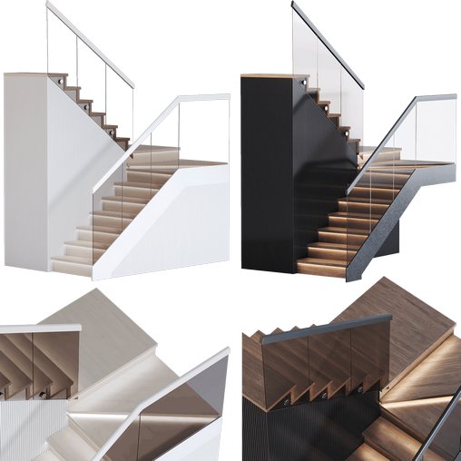 Stair modern 3d model Download Maxve
