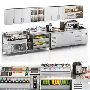 Cafe Bar Equipment  Cocktail workstation01 3d model Download Maxve
