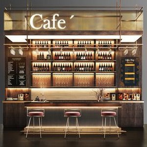 Cafe04 3d model Download Maxve