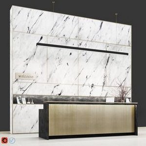 Reception white marble 3d model Download Maxve