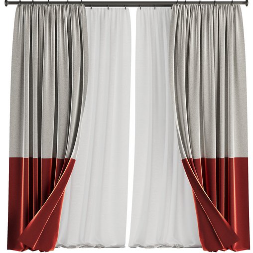 Curtain Set M59 3d model Download Maxve