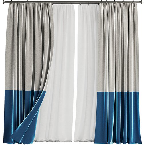 Curtain Set M57 3d model Download Maxve