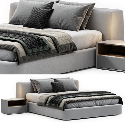 Siena bed by Como 3d model Download Maxve