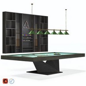 Billiard room set 3d model Download Maxve