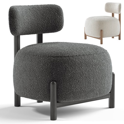 HUNTER BOUCLE LOUNGE CHAIR 3d model Download Maxve