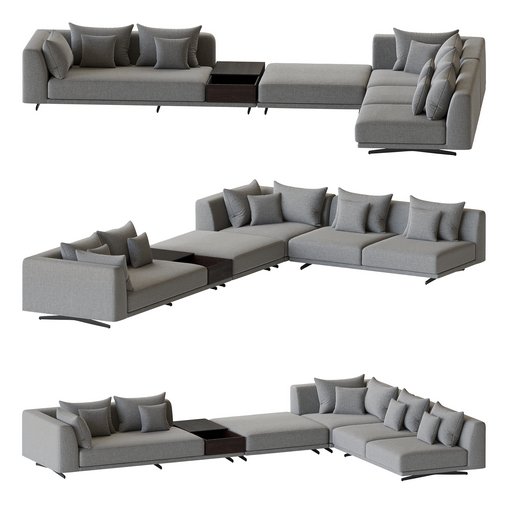 Endless sofa 3 3d model Download Maxve