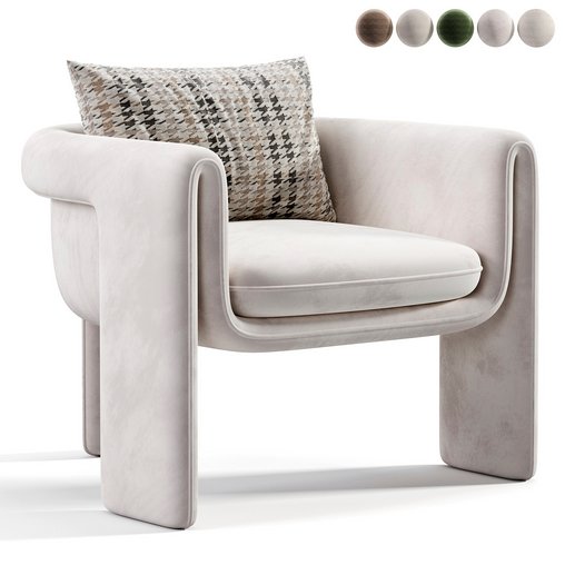 Floria velvet chair 3d model Download Maxve