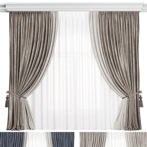 Curtain 01 3d model Download Maxve