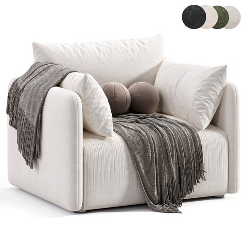 Offset armchair 3d model Download Maxve