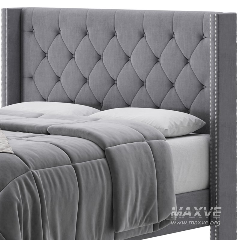Emmerson Upholstered Low Rise Bed Frame 3d model Download Maxve