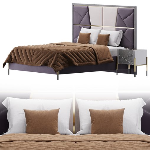 ELITE BEDROOM SET bed 3d model Download Maxve