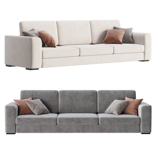 grey sofa 3d model Download Maxve