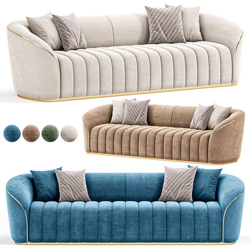 Edmont Sofa By Cazarina 3d model Download Maxve